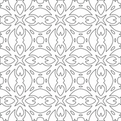 Geometric vector pattern with triangular elements. Seamless abstract ornament for wallpapers and backgrounds. Black and white colors.
