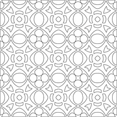 Geometric vector pattern with triangular elements. Seamless abstract ornament for wallpapers and backgrounds. Black and white colors.
