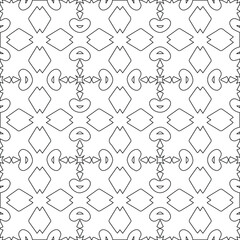 Fototapeta premium Geometric vector pattern with triangular elements. Seamless abstract ornament for wallpapers and backgrounds. Black and white colors. 