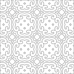 Geometric vector pattern with triangular elements. Seamless abstract ornament for wallpapers and backgrounds. Black and white colors.
