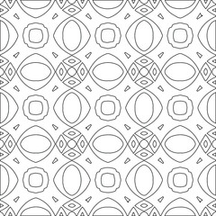 Geometric vector pattern with triangular elements. Seamless abstract ornament for wallpapers and backgrounds. Black and white colors.
