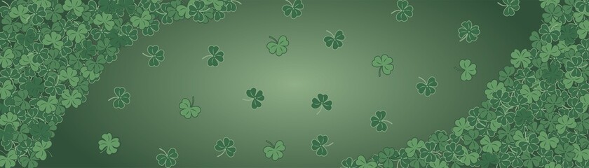 banner with clover leaves vector illustration for St. patrick's day green gradient