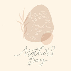 Happy Mother's Day. Happy Mother's Day typography vector design for greeting cards and poster. Hand lettering text isolated on background. Design template celebration. Vector illustration.