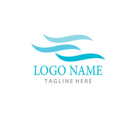 Water wave icon vector illustration design logo