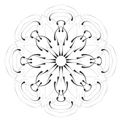 Cute Mandala. Ornamental round doodle flower isolated on white background. Geometric decorative ornament in ethnic oriental style.