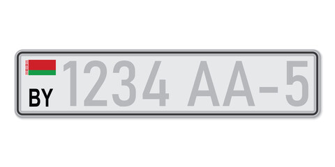 Car number plate. Vehicle registration license of Belarus