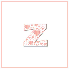 Abstract vector alphabet - z made from heart - alphabet set