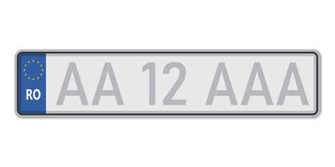 Car number plate. Vehicle registration license of Romania