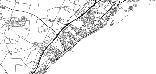 Urban vector city map of Greve, Denmark