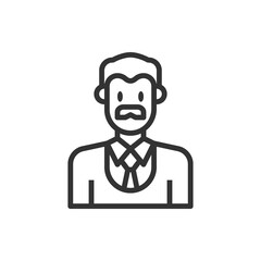 Headmaster Line Icon Vector Illustration