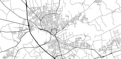 Fototapeta na wymiar Urban vector city map of Randers, Denmark