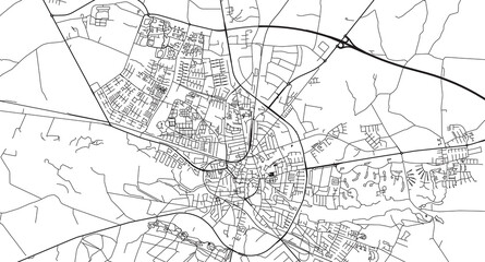 Fototapeta na wymiar Urban vector city map of Holstebro, Denmark