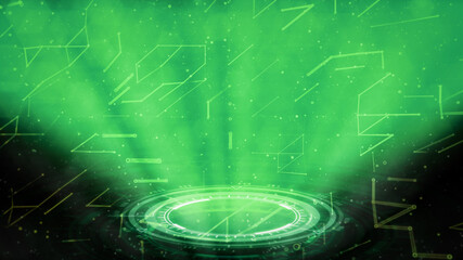 Neon holo teleport background, cg abstract 3D rendering