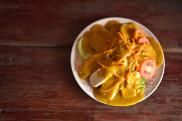 vegetarian salad with pumpkin 
dressing very delicious and good healthy food for breakfast before work.