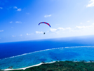 paraglider over the sea. okinawa, ishigakijima.