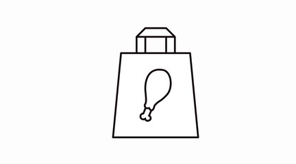 Vector Isolated Illustration of a Fried Chicken Take Away Bag