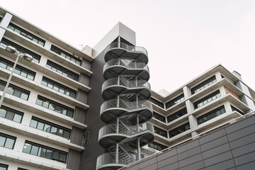 Low angle shot of a modern high-rise apartment building