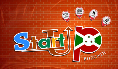 Startup  design made from the flag of Burundi, conceptual vector