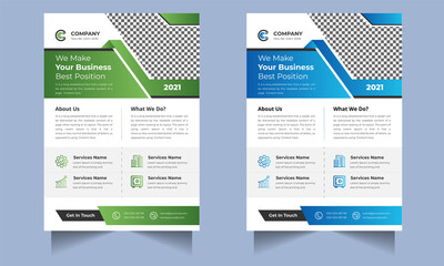 Corporate business flyer design template with modern concept Premium Vector