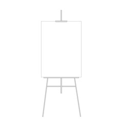 Easel with empty canva. Vector illustration.