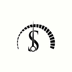 logo letter s with icon Speedometer vector design	