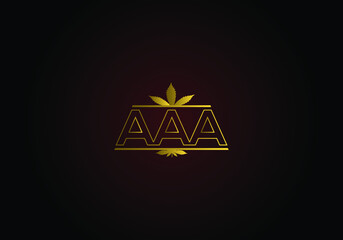 AAA letter, AAA logo, marijuana logo vector.