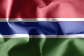 3d realistic waving silk flag of Gambia