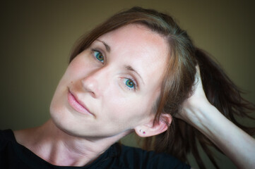 Close up portrait of a young woman