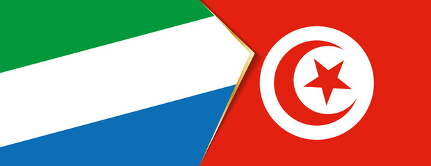 Sierra Leone and Tunisia flags, two vector flags.
