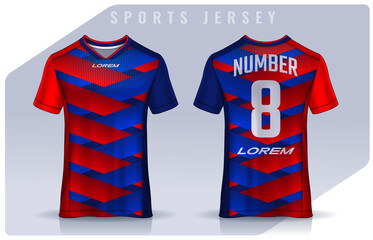 t-shirt sport design template, Soccer jersey mockup for football club. uniform front and back view.