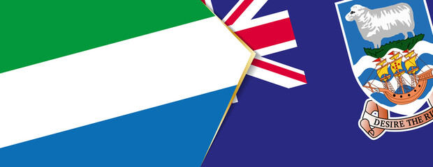 Sierra Leone and Falkland Islands flags, two vector flags.
