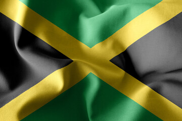 3d realistic waving silk flag of Jamaica