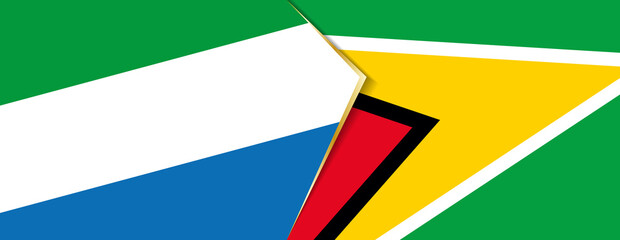 Sierra Leone and Guyana flags, two vector flags.