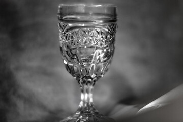 Black and white glass