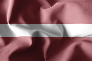 3d rendering waving silk flag of Latvia