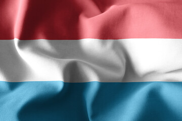3d rendering waving silk flag of Luxembourg