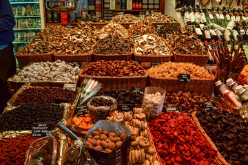 Mixed of nuts in popular market in Barcelona