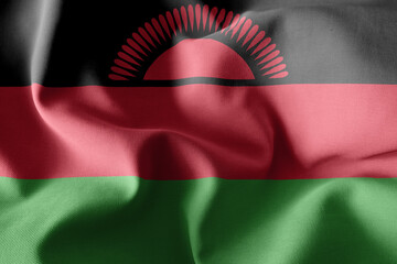 3d realistic waving silk flag of Malawi