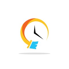 cleaning time illustration logo design