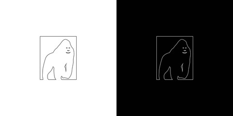 Simple and strong gorilla illustration logo design