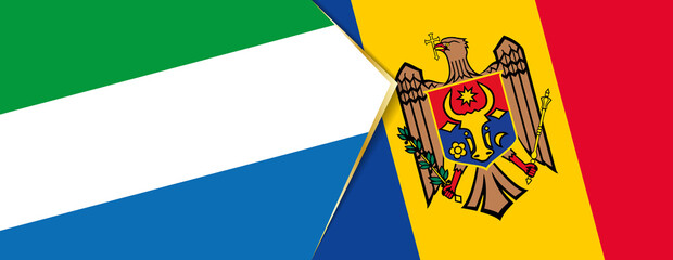 Sierra Leone and Moldova flags, two vector flags.