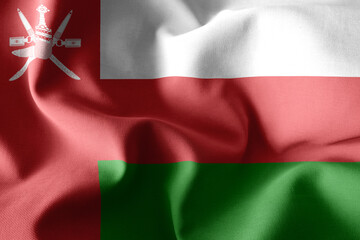 3d rendering waving silk flag of Oman