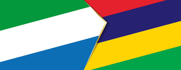 Sierra Leone and Mauritius flags, two vector flags.
