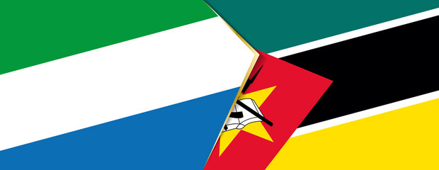 Sierra Leone and Mozambique flags, two vector flags.