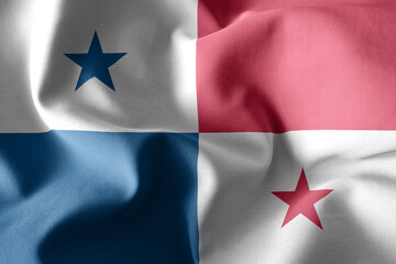 3d realistic waving silk flag of Panama