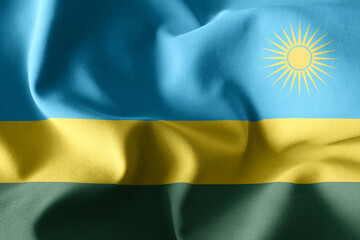 3d realistic waving silk flag of Rwanda