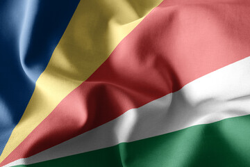 3d realistic waving silk flag of Seychelles