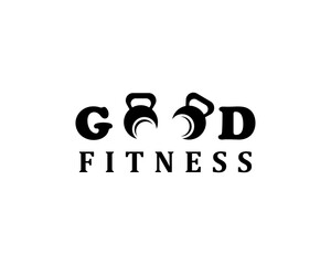 creative fitness logo barbel logo illustration vector