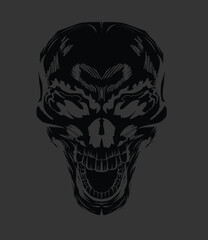 Skull isolate vector for biker. Hand drawn a Skull front tattoo and for screen to t-shirt.