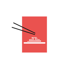 Noodle logo. Suitable for any business related to ramen, noodles, fast food restaurants, Korean food, Japanese food, etc. Flat style. Vector illustration